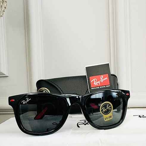 Ray Ban unisex Ray Ban deri kutu hediye güneş gözlüğü