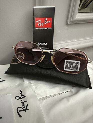 Ray Ban Unisex Ray Ban deri kutu hediye güneş gözlüğü
