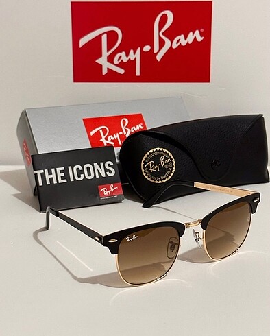 Beden kahverengi Renk Ray Ban unisex Ray Ban deri kutu hediye güneş gözlüğü