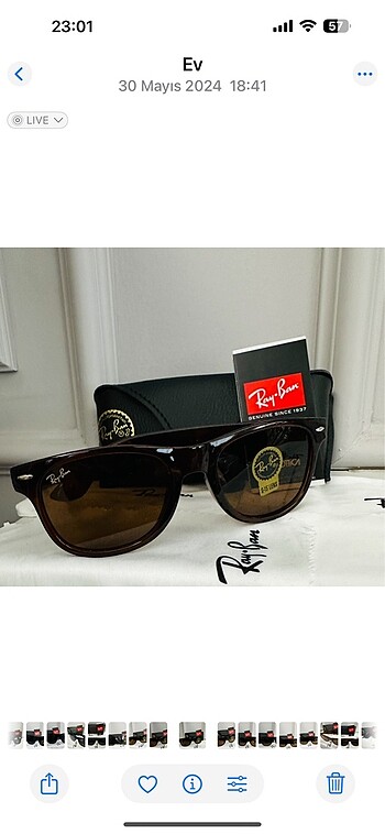 Beden siyah Renk Ray Ban unisex 2 adet güneş gözlüğü