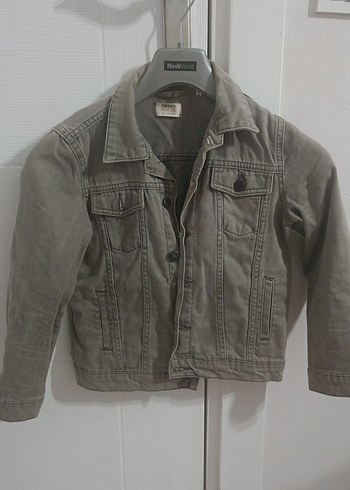 Erkek Çocuk Gri Denim Düğmeli Ceket