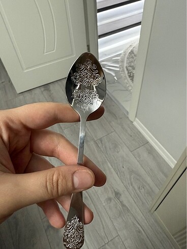 Beden gri Renk Vintage Çatal Kaşık Seti Gümüş