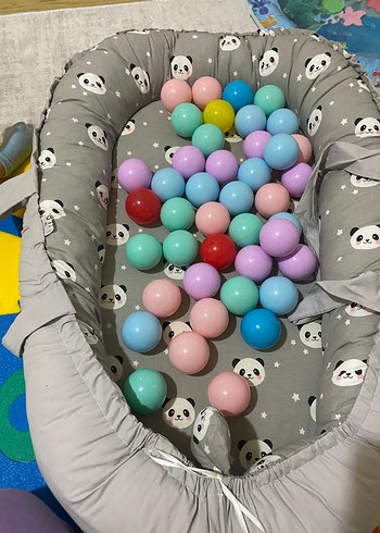 Gri Nakışlı Bebek Yatak Kenarlığı ve Yastık Seti - Görsel 2