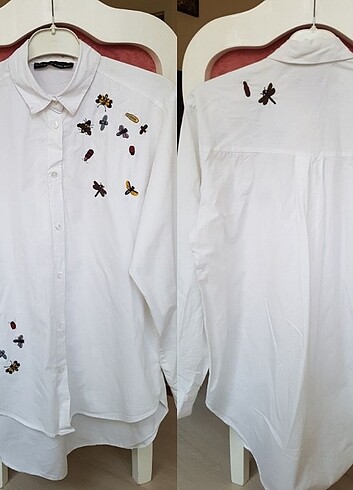 Beyaz İşlemeli Gömlek 