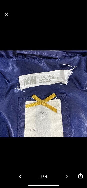18-24 Ay Beden lacivert Renk H&M şişme mont