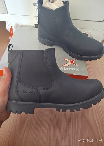 Kinetix Siyah Deri Erkek Biker Bot - Görsel 3