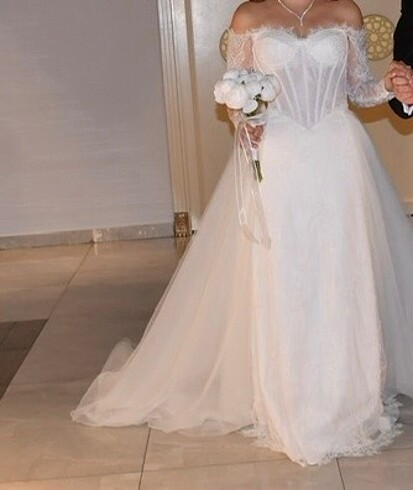 Fransız Full Dantel Özel Dikim Gelinlik -Janruz - Görsel 6