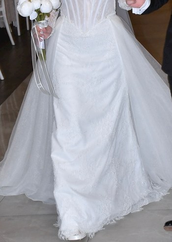 Fransız Full Dantel Özel Dikim Gelinlik -Janruz - Görsel 7