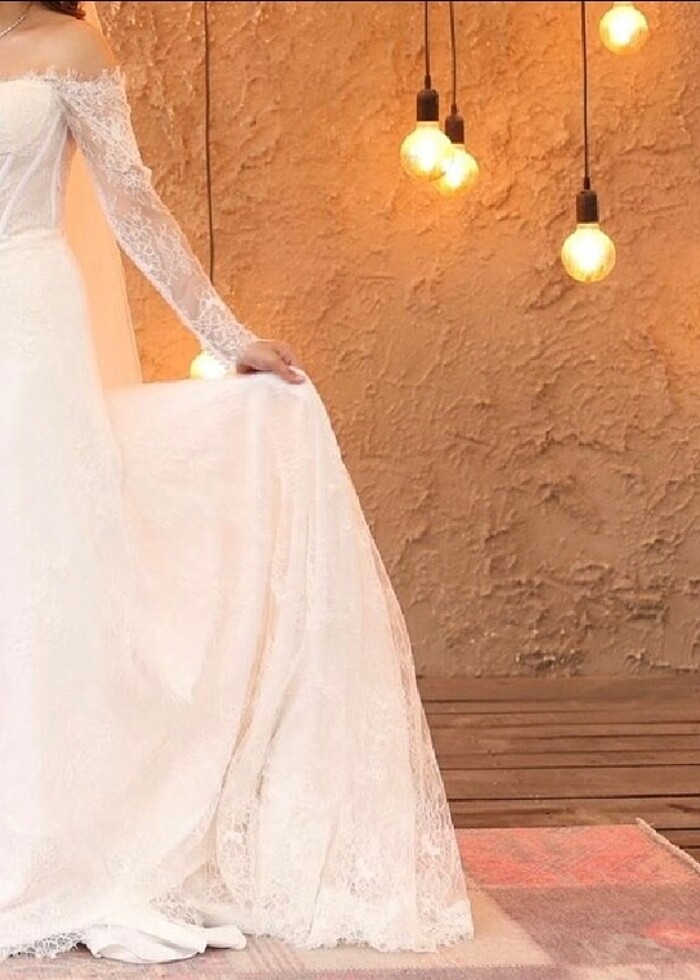 Fransız Full Dantel Özel Dikim Gelinlik -Janruz - Görsel 2