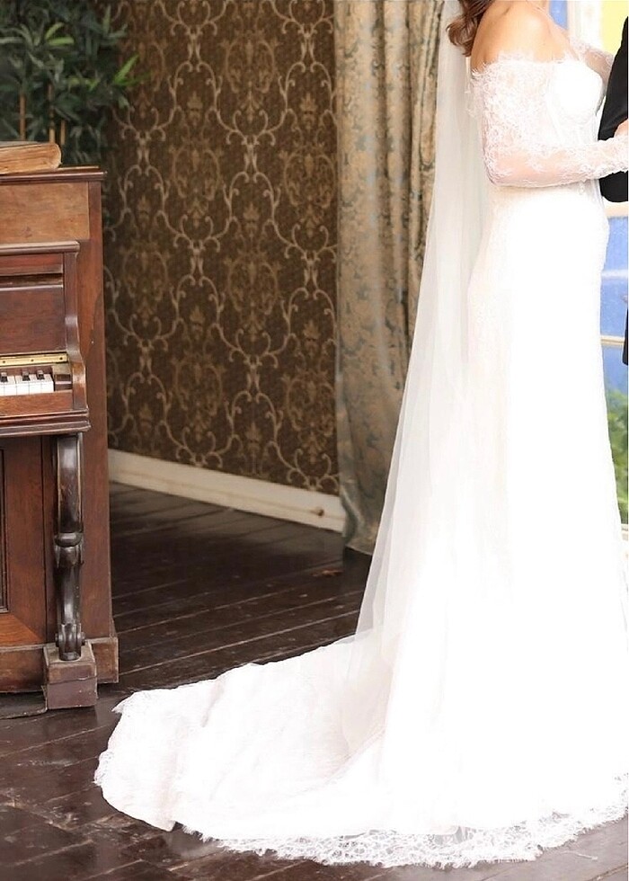 Fransız Full Dantel Özel Dikim Gelinlik -Janruz - Görsel 5