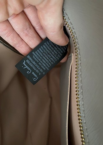 Gri Deri Pierre Cardin Fermuarlı Kadın Çanta - Görsel 2