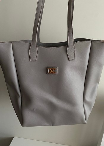 Gri Deri Pierre Cardin Fermuarlı Kadın Çanta - Görsel 3