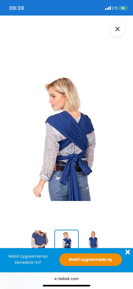 Koyu Mavi Bebek Kanguru Sling - Görsel 2