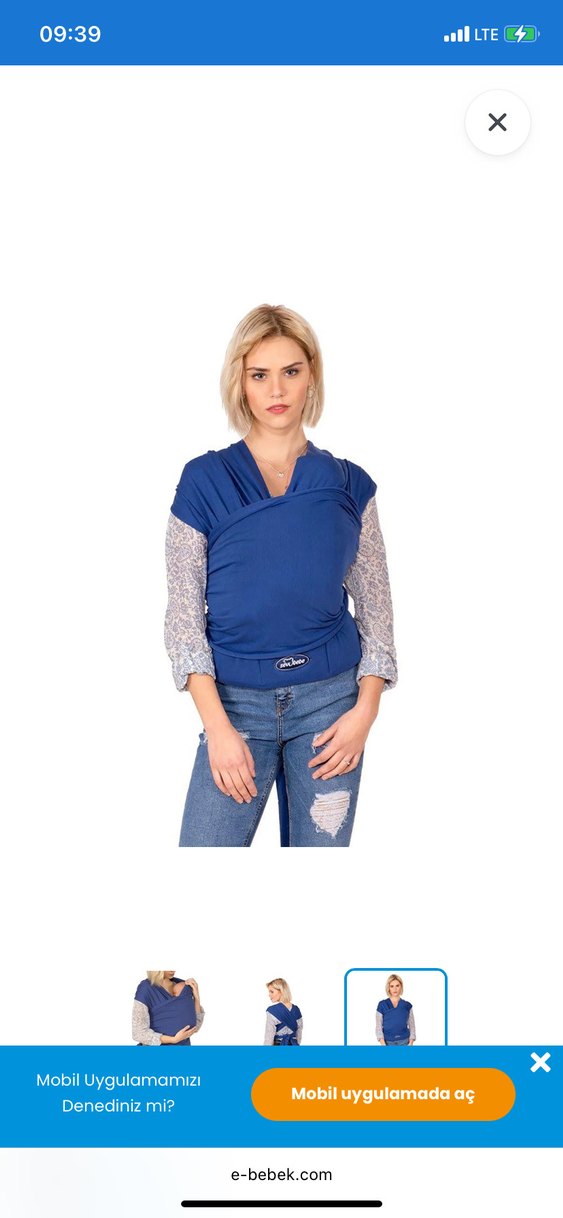 Koyu Mavi Bebek Kanguru Sling - Görsel 3