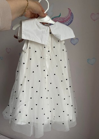 Kız Çocuk Beyaz Nakışlı Elbise - Görsel 2