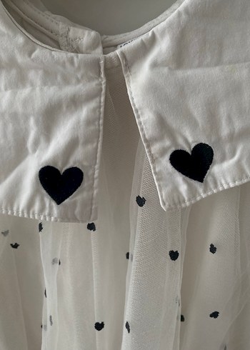 Kız Çocuk Beyaz Nakışlı Elbise - Görsel 4