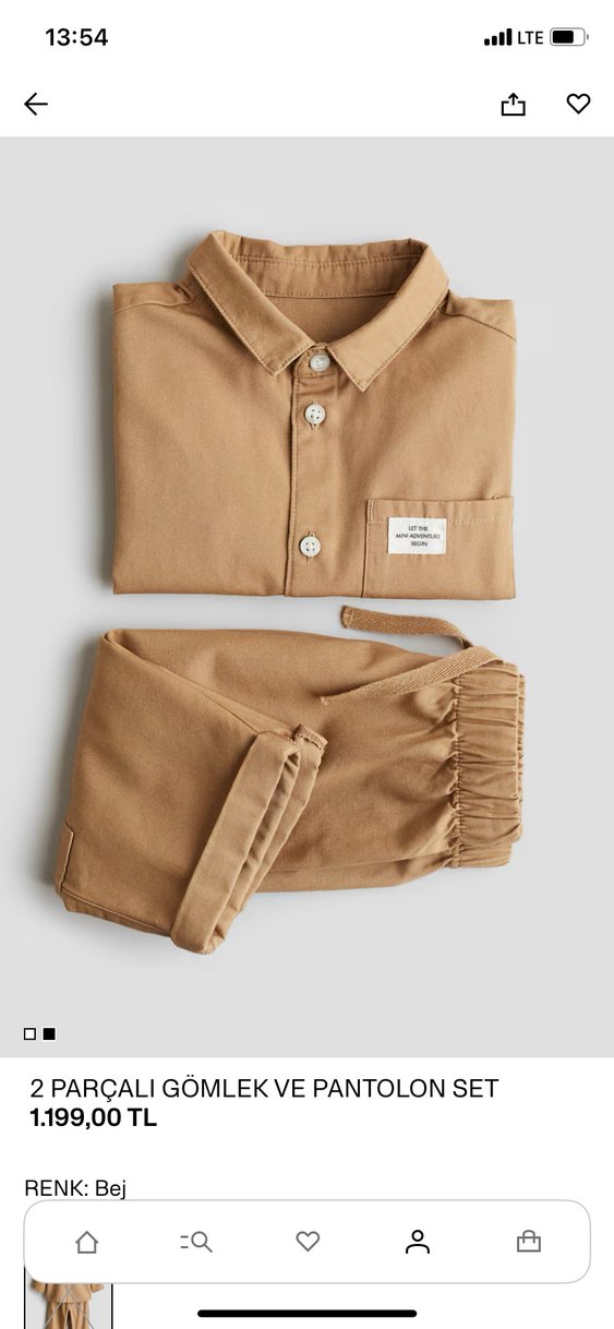 Camel Pamuklu Uzun Kollu Bebek Takımı - Görsel 2