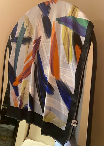 Kadın Çok Renkli İpek Şal - Görsel 2