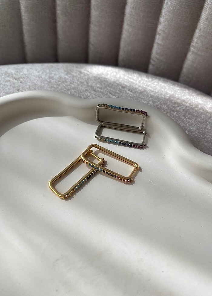 Altın Kaplama + Doğal Zirkon Küpe - Görsel 5