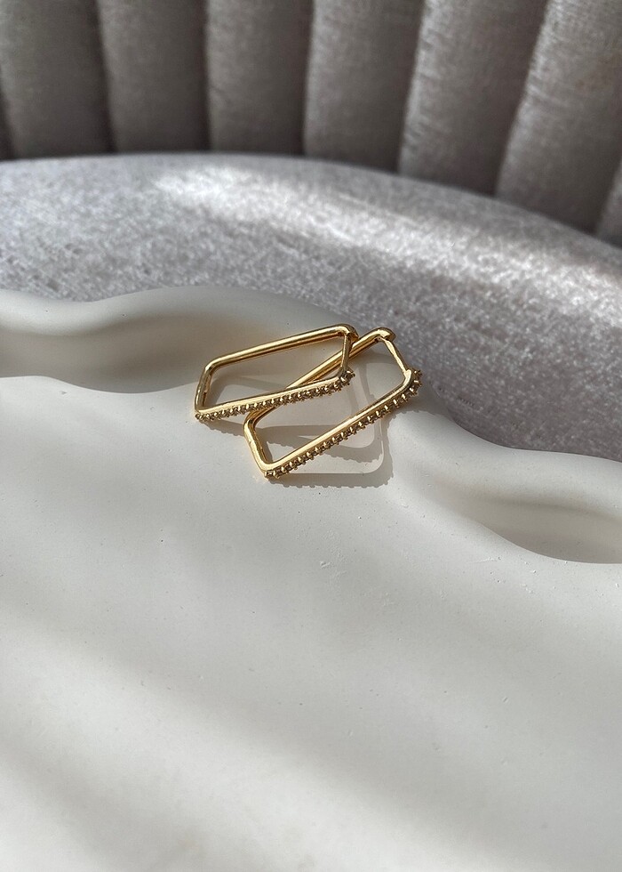 Altın Kaplama + Doğal Zirkon Küpe - Görsel 3