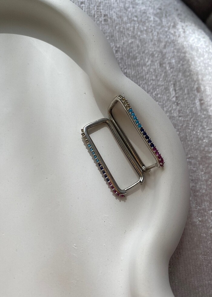 Altın Kaplama + Doğal Zirkon Küpe - Görsel 4