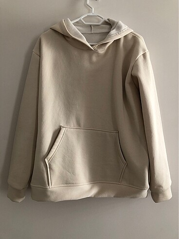 Krem kapüşonlu Sweatshirt