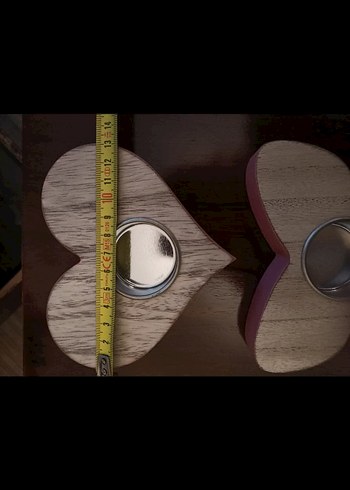 Ahşap Kalp ve Kelebek Mumluk - Görsel 3