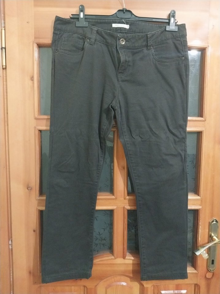 kahverengi Kemerli Kadın Jean Pantolon - Görsel 2