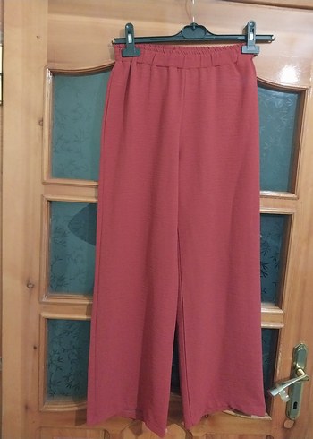 kiremit  Kadın Pilili Bol Kesim Pantolon - Görsel 2