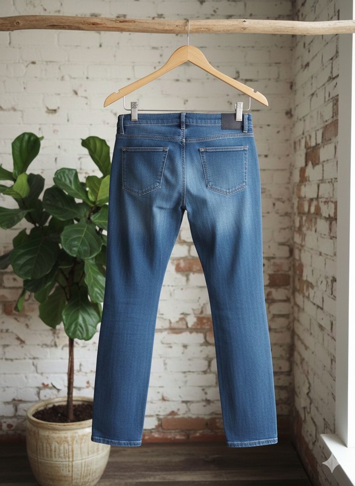 Kadın Mavi Regular Fit Midi Kot Pantolon - Görsel 2