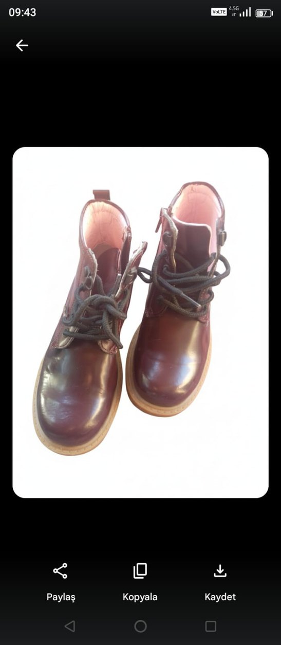 Bordo Deri Erkek Çocuk Botu - Görsel 5