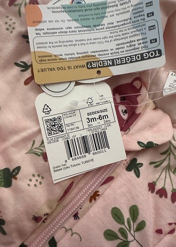 2.5 tog LC Waikiki Pembe Baskılı Fermuarlı Kız Bebek Uyku Tulumu - Görsel 5