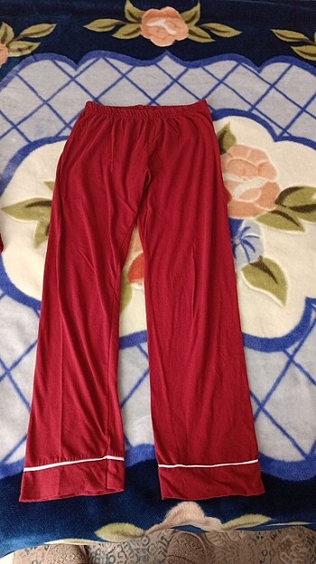 m Beden bordo Renk Kadın Düğmeli Pijama Takımı