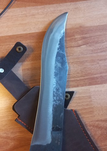 Beden gri Renk 41cm boyunda usta işi el dövmesi avcı Bıçağı