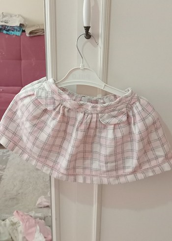 Pembe Pamuklu Fırfırlı Kız Çocuk Etek
