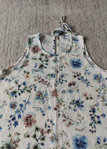 Çiçek Desenli Askısız Mini Bohem bluz - Görsel 2