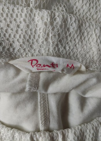 Bohem Beyaz Dantel Detaylı Triko Kadın pareo - Görsel 3