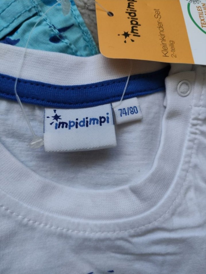 Erkek Çocuk Mavi Beyaz Şortlu Takım. - Görsel 3