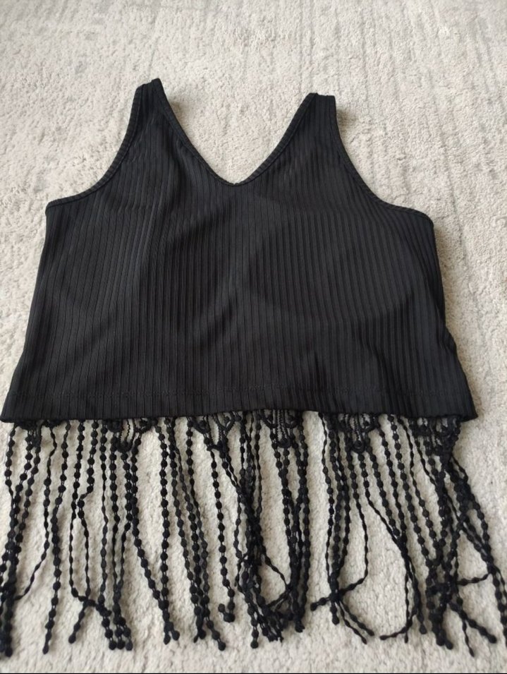 Dantelli Siyah Crop Top Büstiyer, - Görsel 4