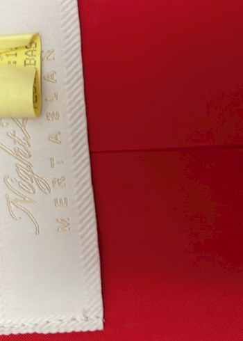 Kırmızı Drapeli Uzun Abiye Elbise - Görsel 4