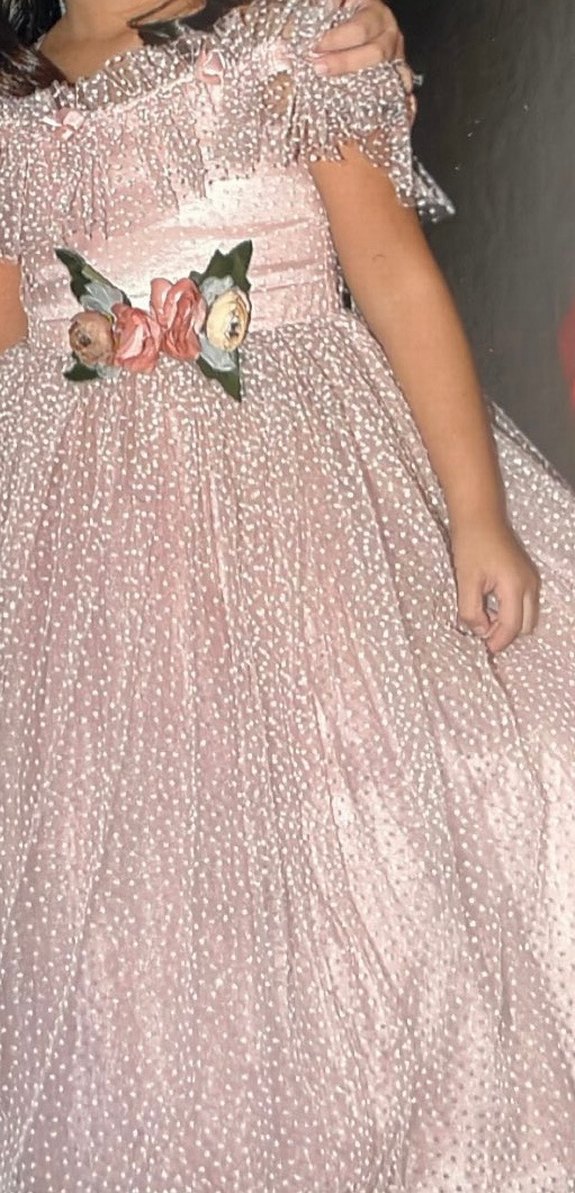 Pembe  Kız Çocuk Abiye Elbise - Görsel 2