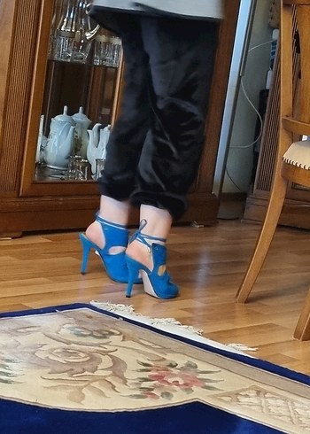 Diğer Mavi Stiletto Topuklu Kadın Sandalet
