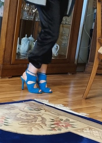 37 Beden mavi Renk Mavi Stiletto Topuklu Kadın Sandalet