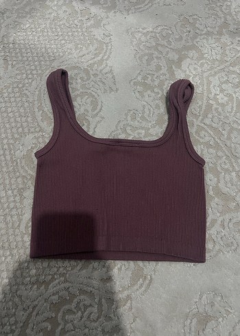 Bordo Kolsuz Crop Top - Görsel 3