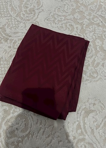 Bordo Kadın Dantel Detaylı Şal - Görsel 2