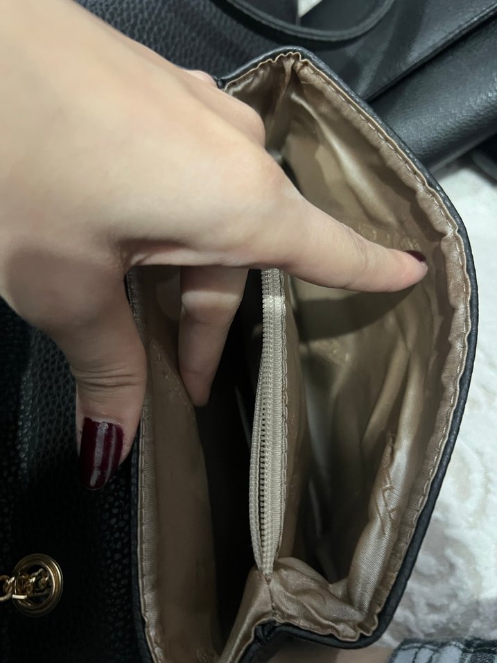 Zincir Detaylı Siyah Deri Kadın Çanta - Görsel 3