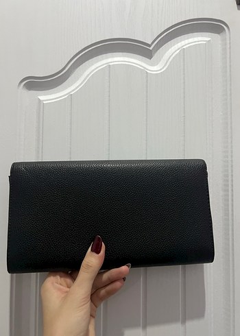 Deri Siyah Kadın Clutch Çanta - Görsel 2