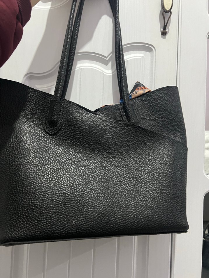 Klasik Siyah Deri Kadın Çanta - Görsel 2