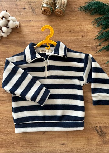 Çizgili Polarlı Çocuk Sweatshirt