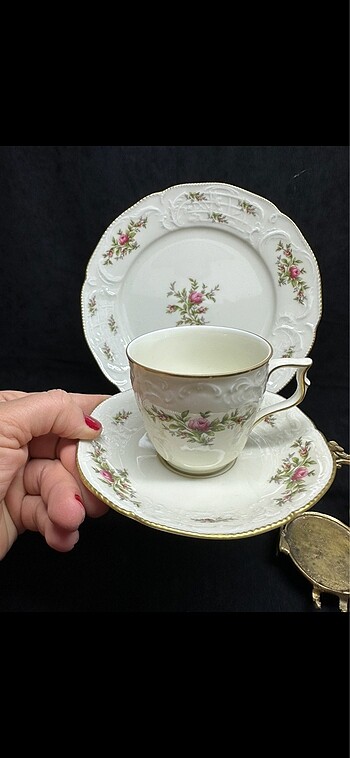 Rosenthal damgalı fincan pasta tabağı